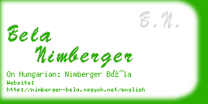 bela nimberger business card